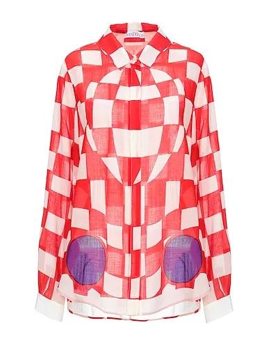 Red Gauze Patterned shirts & blouses