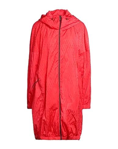 Red Jacquard Full-length jacket