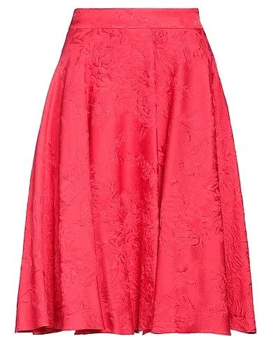 Red Jacquard Midi skirt