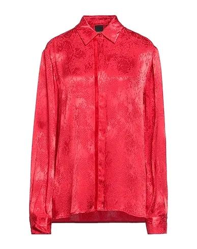 Red Jacquard Solid color shirts & blouses
