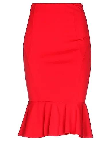 Red Jersey Midi skirt