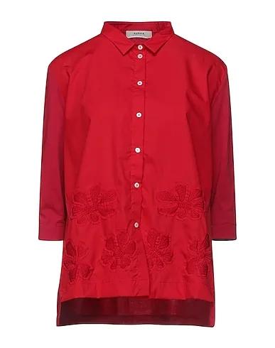 Red Jersey Solid color shirts & blouses