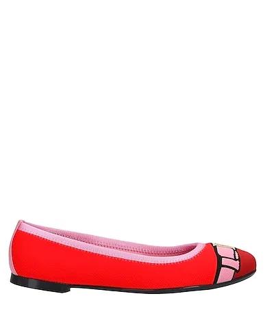 Red Knitted Ballet flats