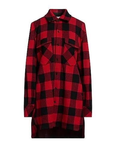 Red Knitted Checked shirt