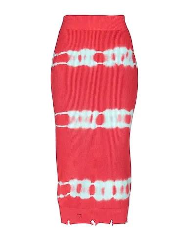 Red Knitted Midi skirt