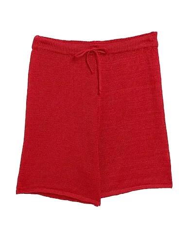 Red Knitted Shorts & Bermuda
