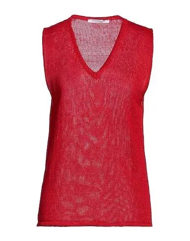 Red Knitted Sleeveless sweater