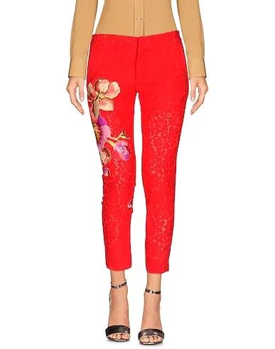 Red Lace Cropped pants & culottes