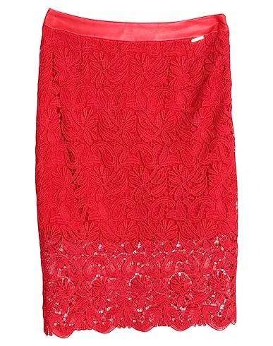 Red Lace Midi skirt