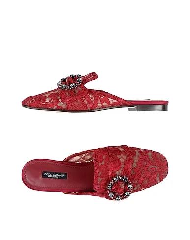 Red Lace Mules and clogs
