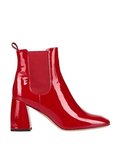 Red Leather Ankle boot VERNICE MERLOT

