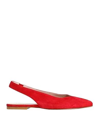 Red Leather Ballet flats Farnese
