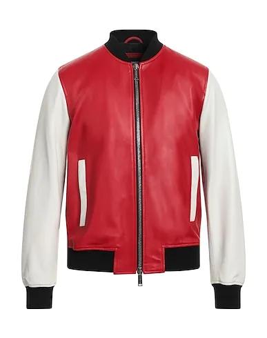 Red Leather Bomber