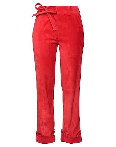 Red Leather Casual pants