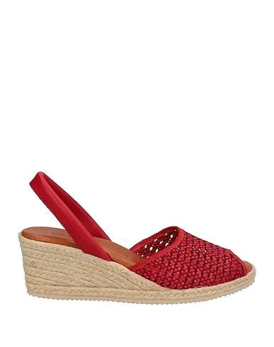 Red Leather Espadrilles