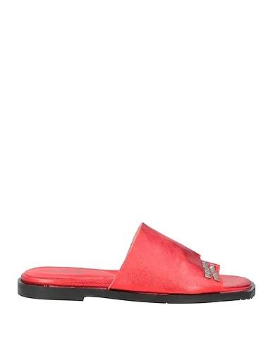Red Leather Flip flops