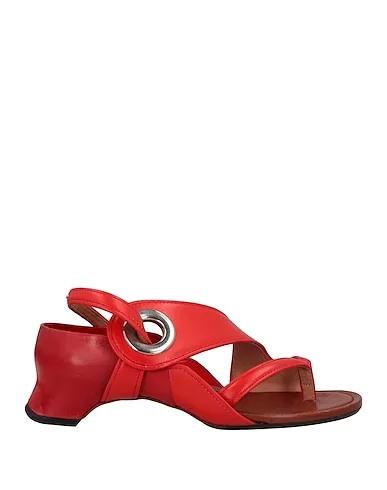 Red Leather Flip flops