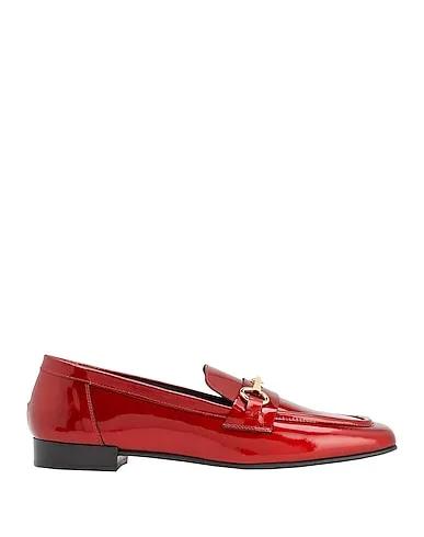 Red Leather Loafers LEATHER CLAMP LOAFER
