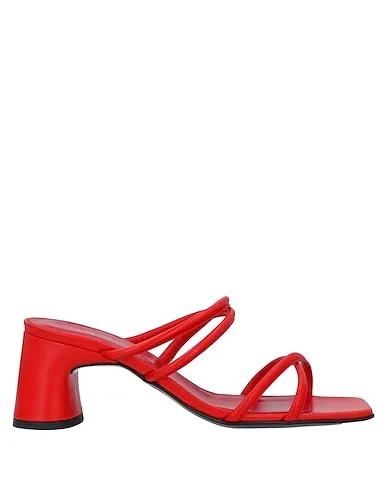 Red Leather Sandals