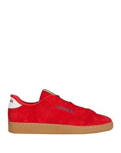 Red Leather Sneakers Club C Grounds
