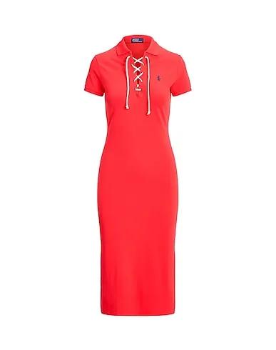 Red Piqué Midi dress