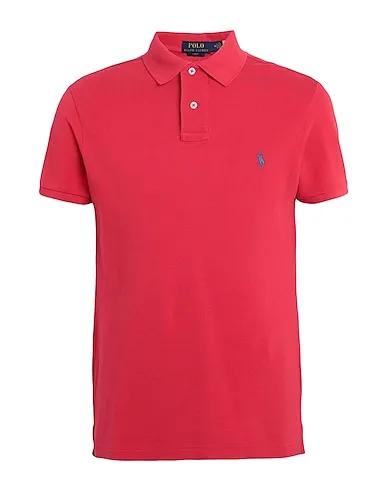 Red Piqué Polo shirt SLIM FIT MESH POLO SHIRT
