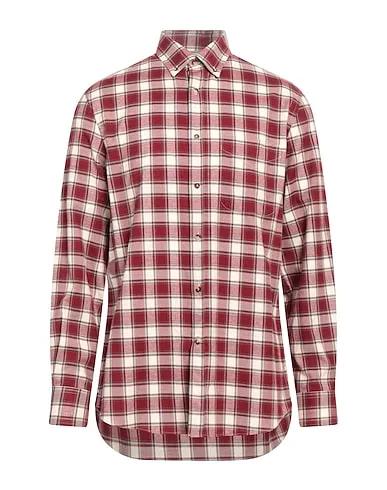 Red Plain weave Checked shirt