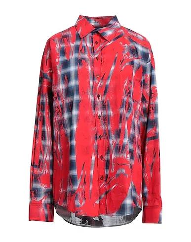 Red Plain weave Checked shirt