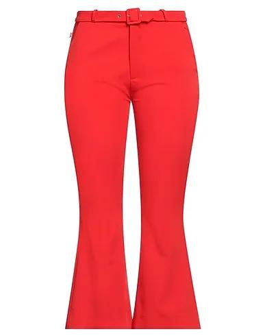 Red Plain weave Cropped pants & culottes