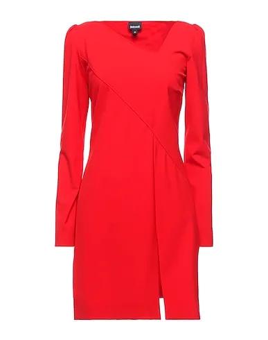 Red Plain weave Elegant dress