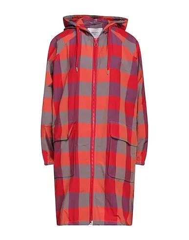 Red Plain weave Full-length jacket