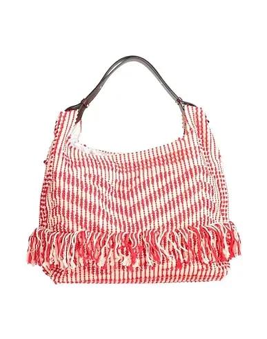 Red Plain weave Handbag