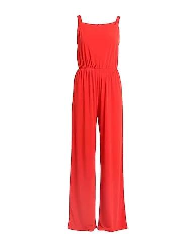 Red Plain weave Jumpsuit/one piece