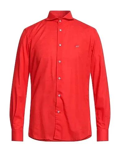Red Plain weave Linen shirt