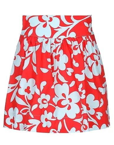 Red Plain weave Mini skirt