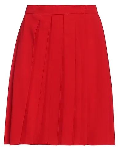 Red Plain weave Mini skirt