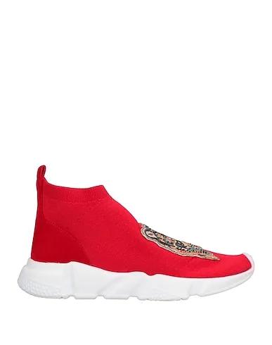Red Plain weave Sneakers