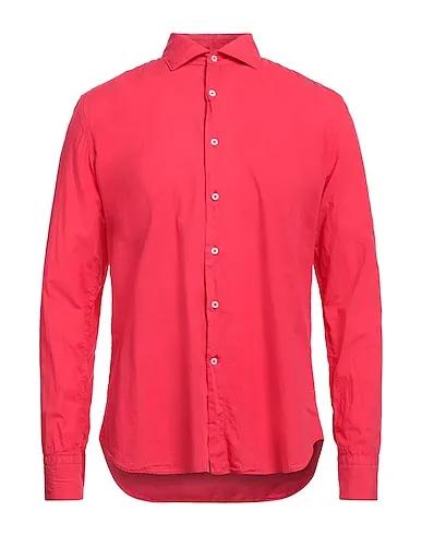 Red Plain weave Solid color shirt