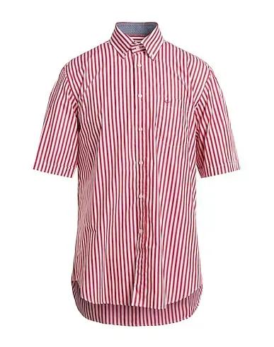 Red Plain weave Striped shirt