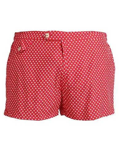 Red Plain weave Swim shorts