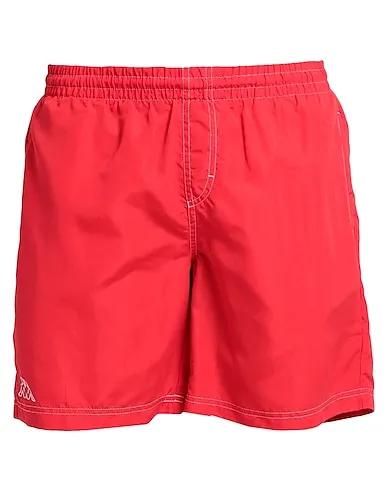 Red Plain weave Swim shorts