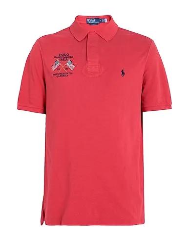 Red Polo shirt CLASSIC FIT FLAG-EMBROIDERED POLO SHIRT
