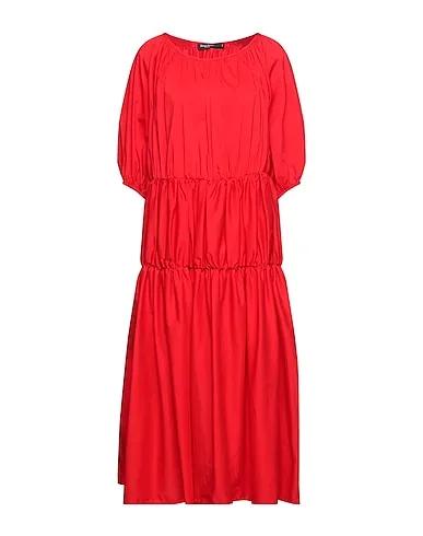 Red Poplin Midi dress