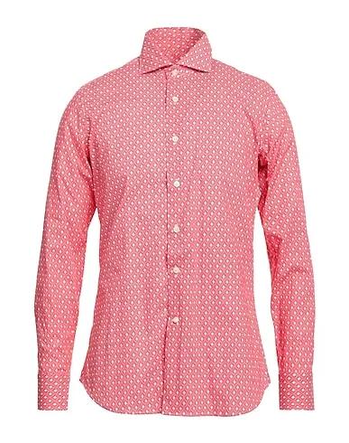 Red Poplin Patterned shirt