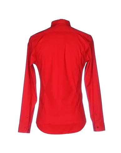 Red Poplin Solid color shirt