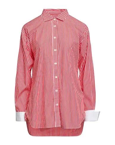 Red Poplin Striped shirt