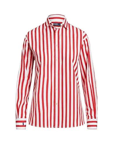 Red Poplin Striped shirt STRIPED COTTON SHIRT
