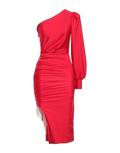 Red Satin Midi dress