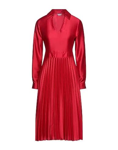 Red Satin Midi dress