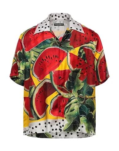 Red Satin Patterned shirt